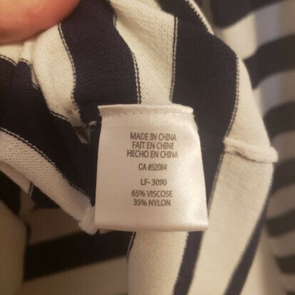 La Fee Verte Black White Size Medium / Large Striped Long Sleeve Casual Shirt - Picture 5 of 8